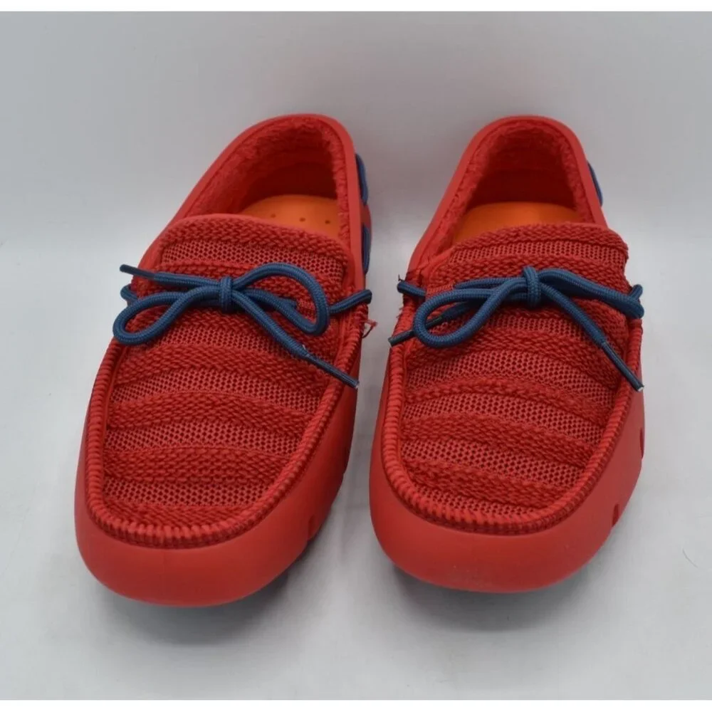 SWIMS Mens Size 8 Red Ensign Blue Slip On Terry‎ Knit Loafers Shoes